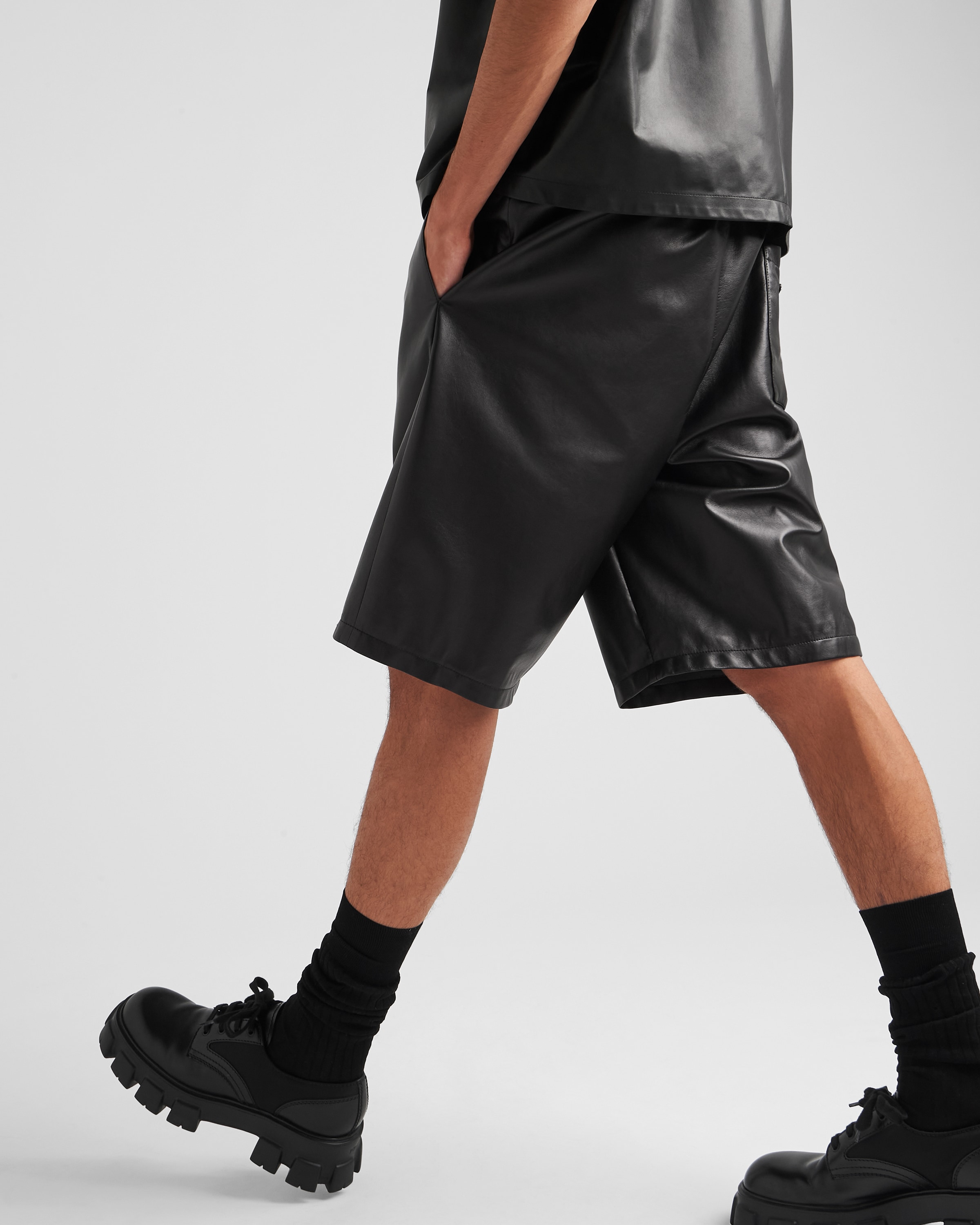 Prada Bermudas aus Nappa\u002DLeder 3
