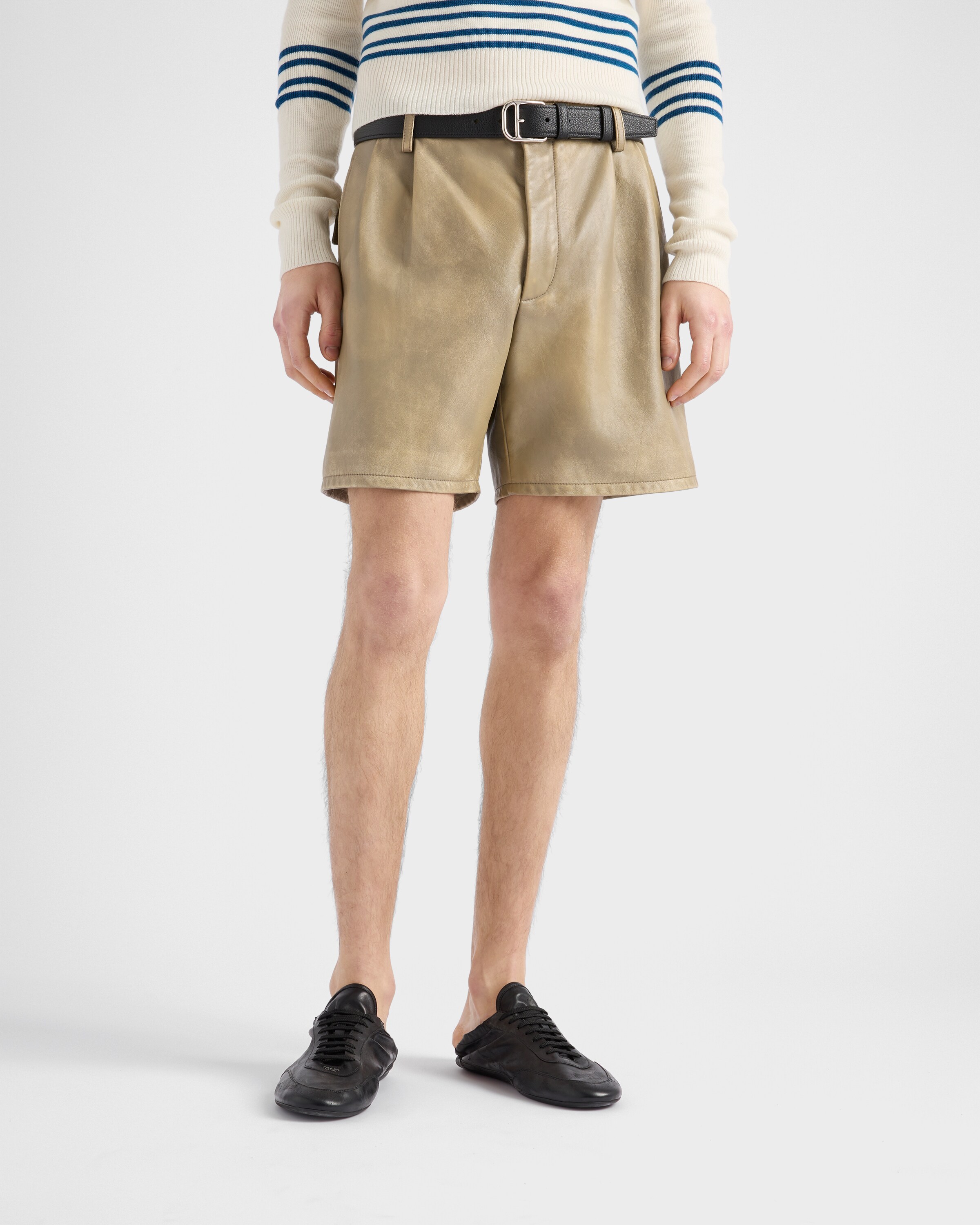 Prada Nappa Leather Bermudas
