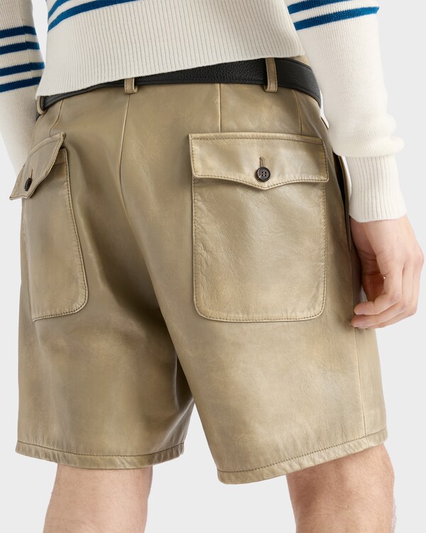 Nappa leather Bermudas - Colonial Beige Nappa leather Bermudas - Colonial Beige
