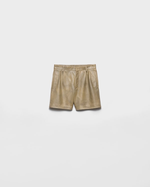 Nappa leather Bermudas - Colonial Beige Nappa leather Bermudas - Colonial Beige