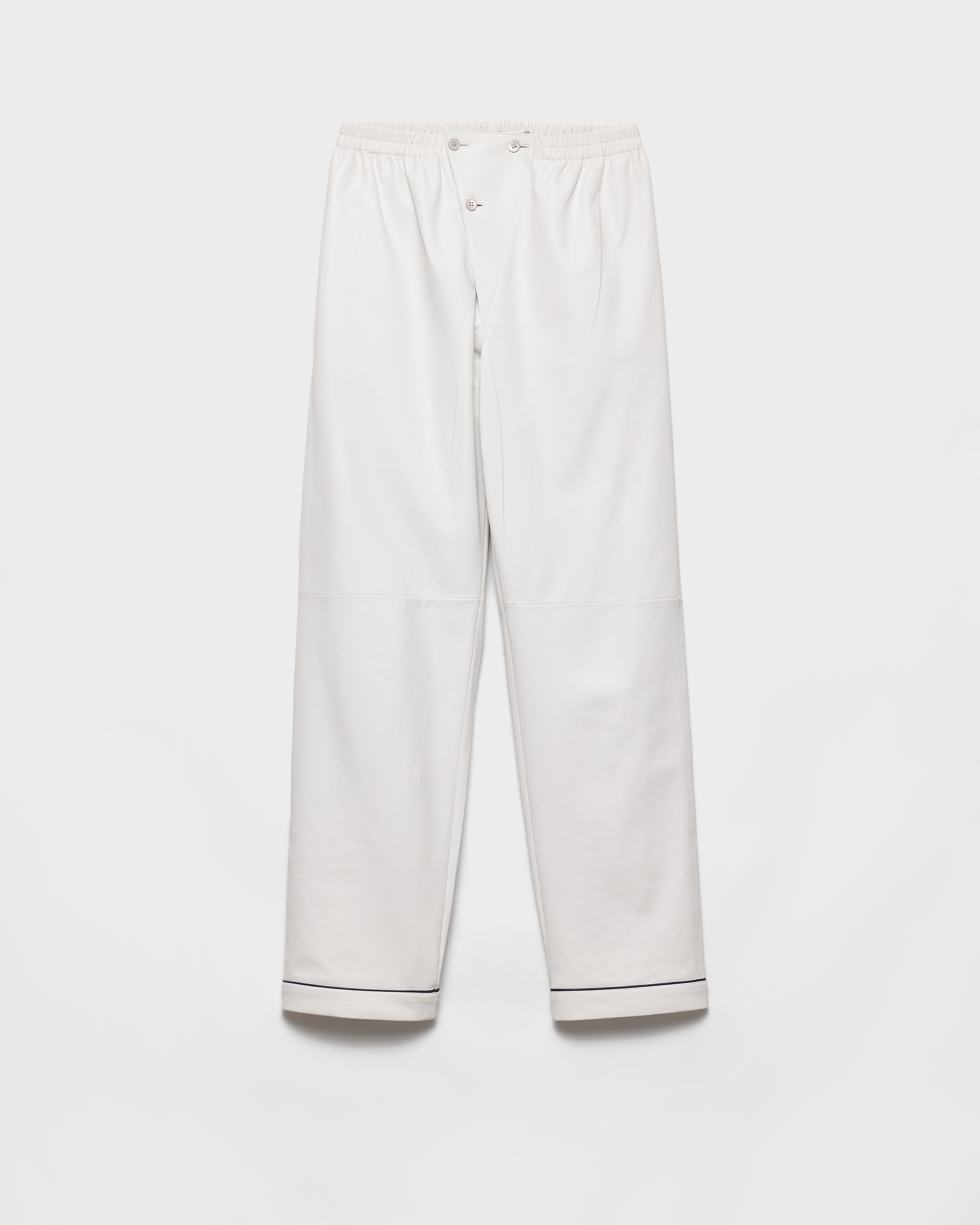 Prada Nappa Leather Pants In White