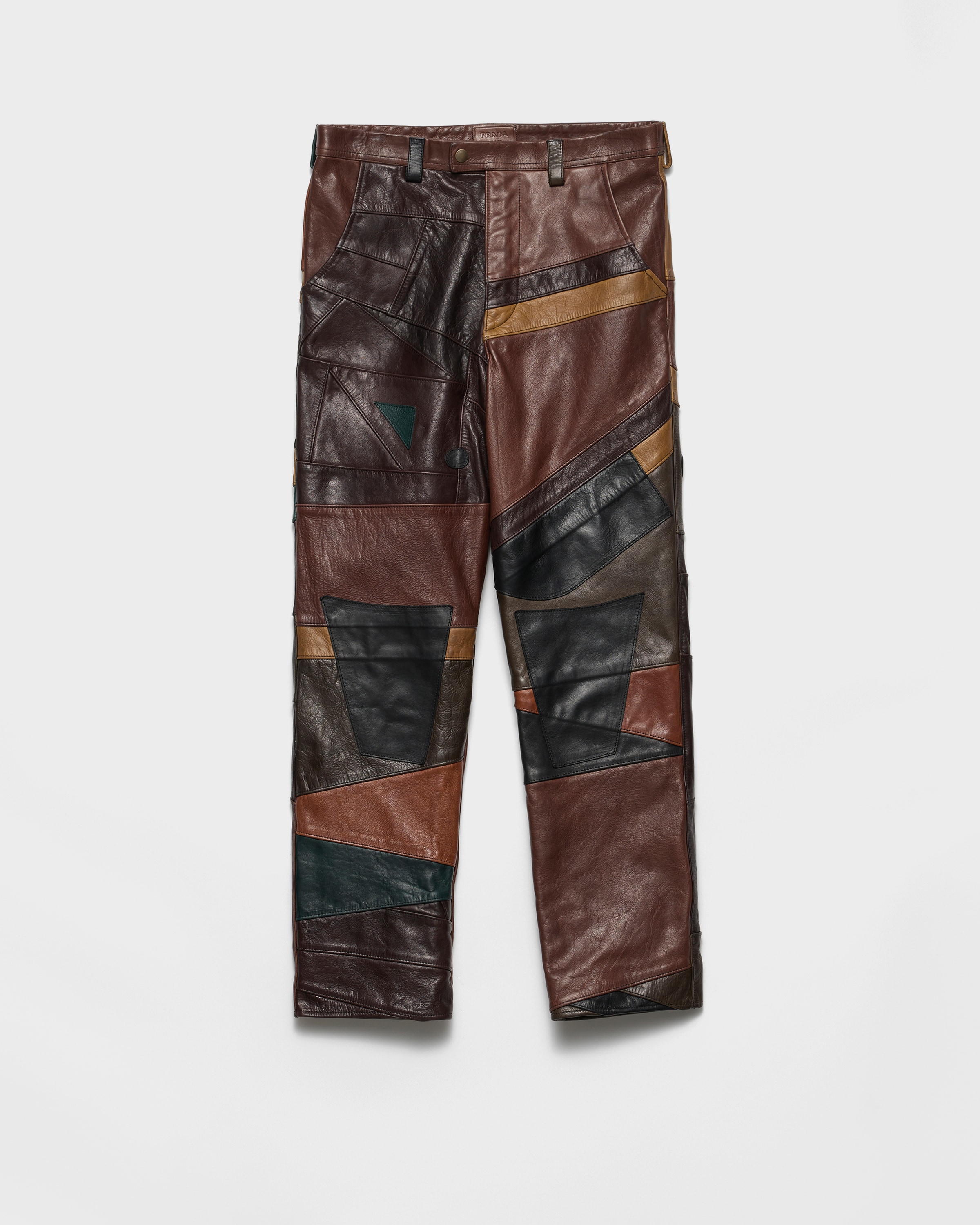 Multicolored Patchwork leather pants | PRADA