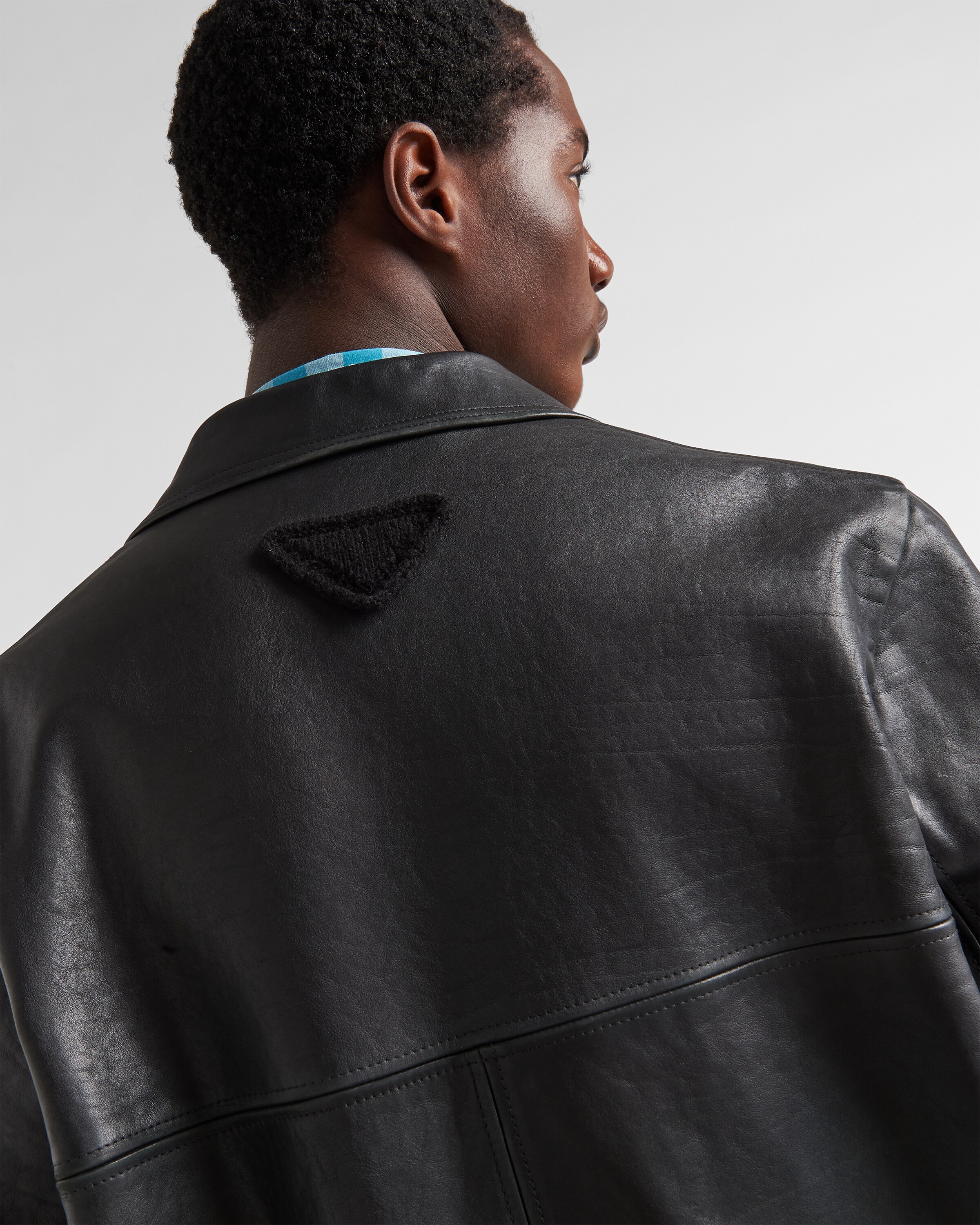 Mens leather peacoat store