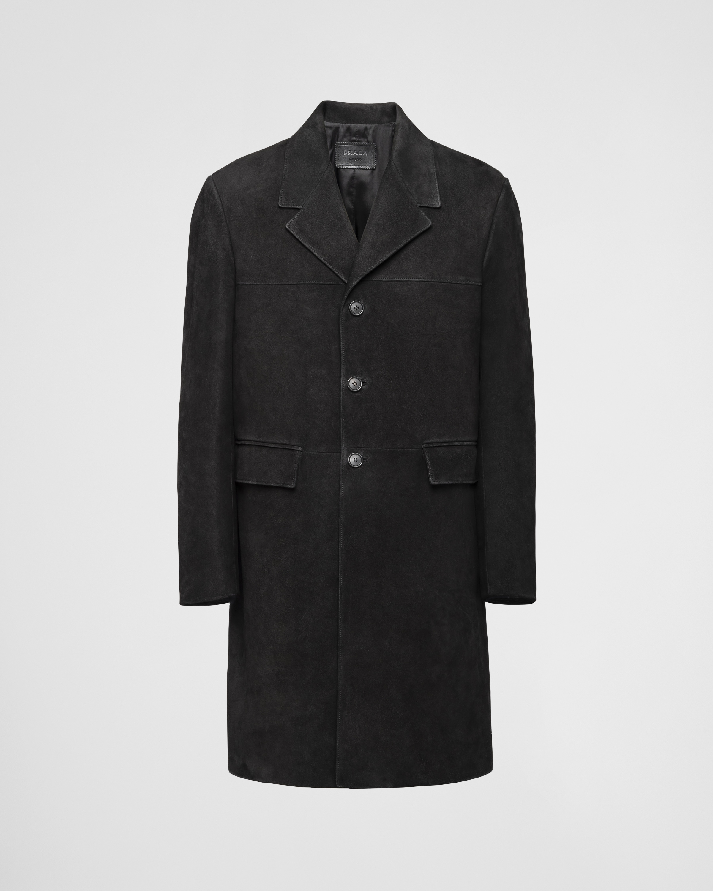 Black suede coat online