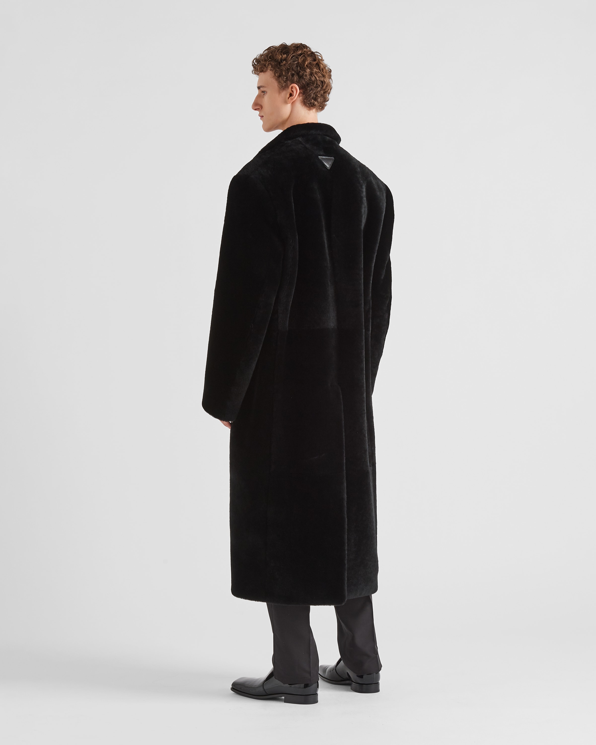 Black Shearling Coat PRADA