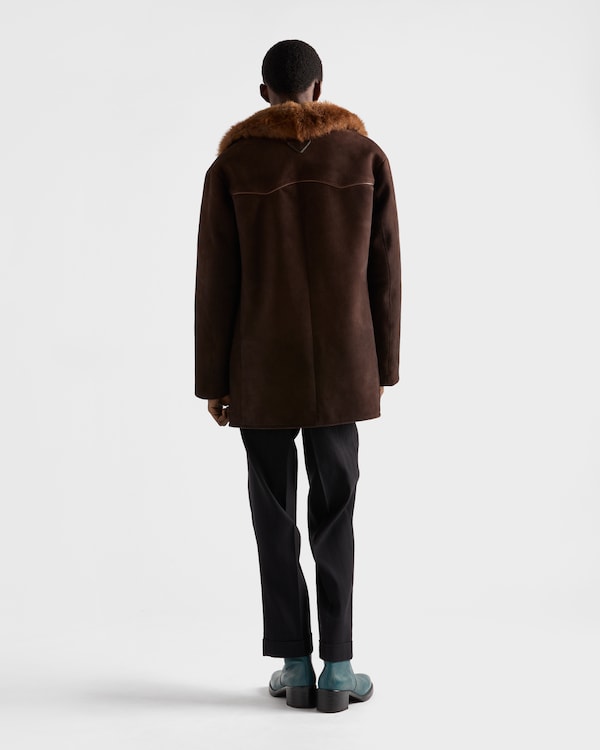 Suede and shearling jacket - Dark Brown Suede and shearling jacket - Dark Brown