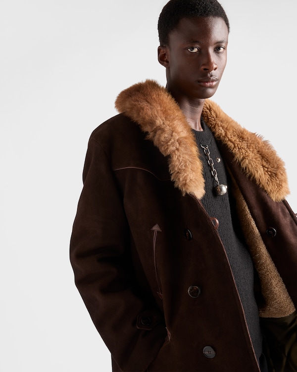 Suede and shearling jacket - Dark Brown Suede and shearling jacket - Dark Brown