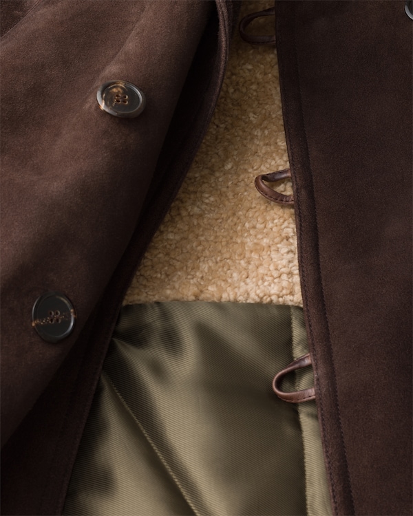 Suede and shearling jacket - Dark Brown Suede and shearling jacket - Dark Brown