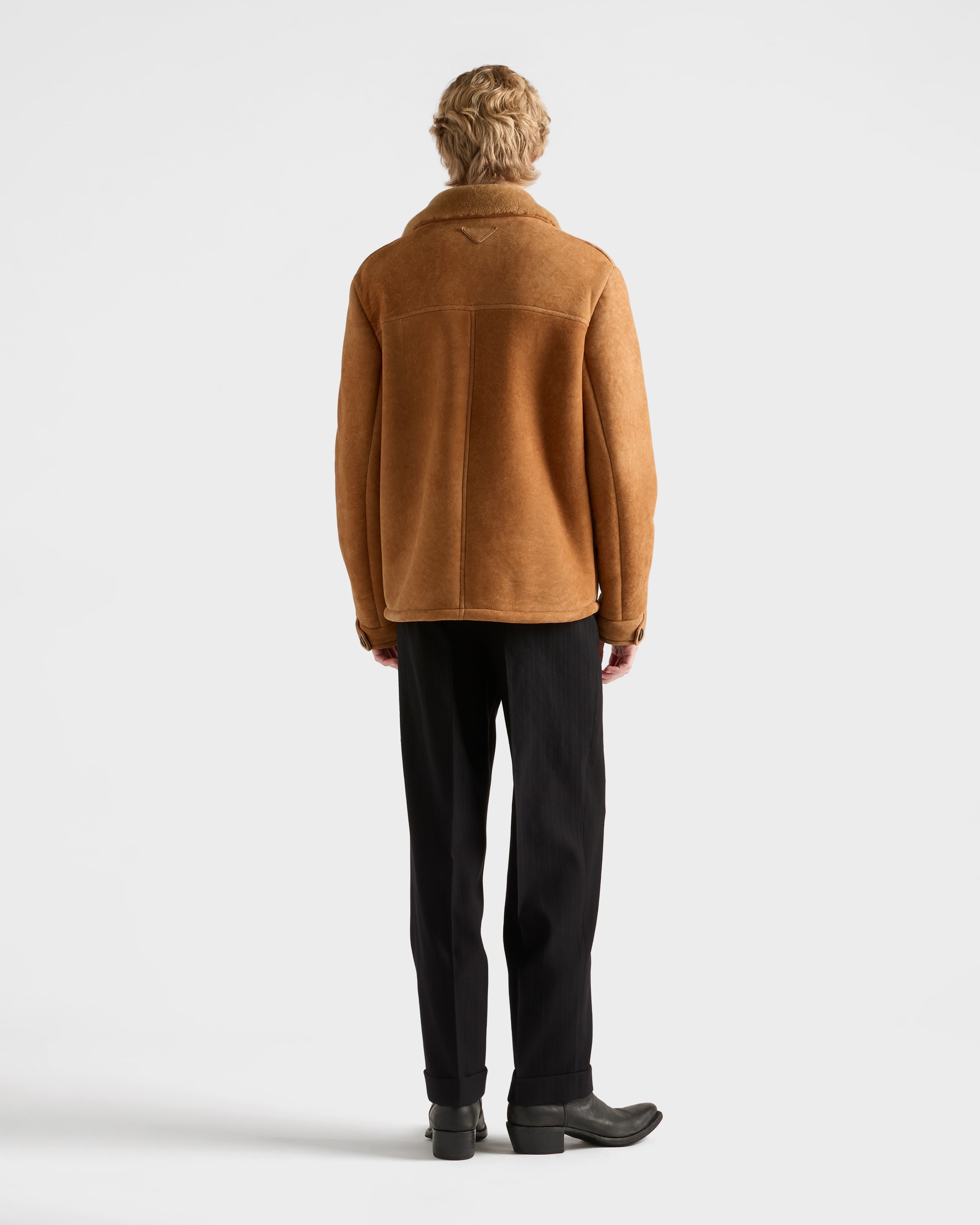 Shearling caban jacket