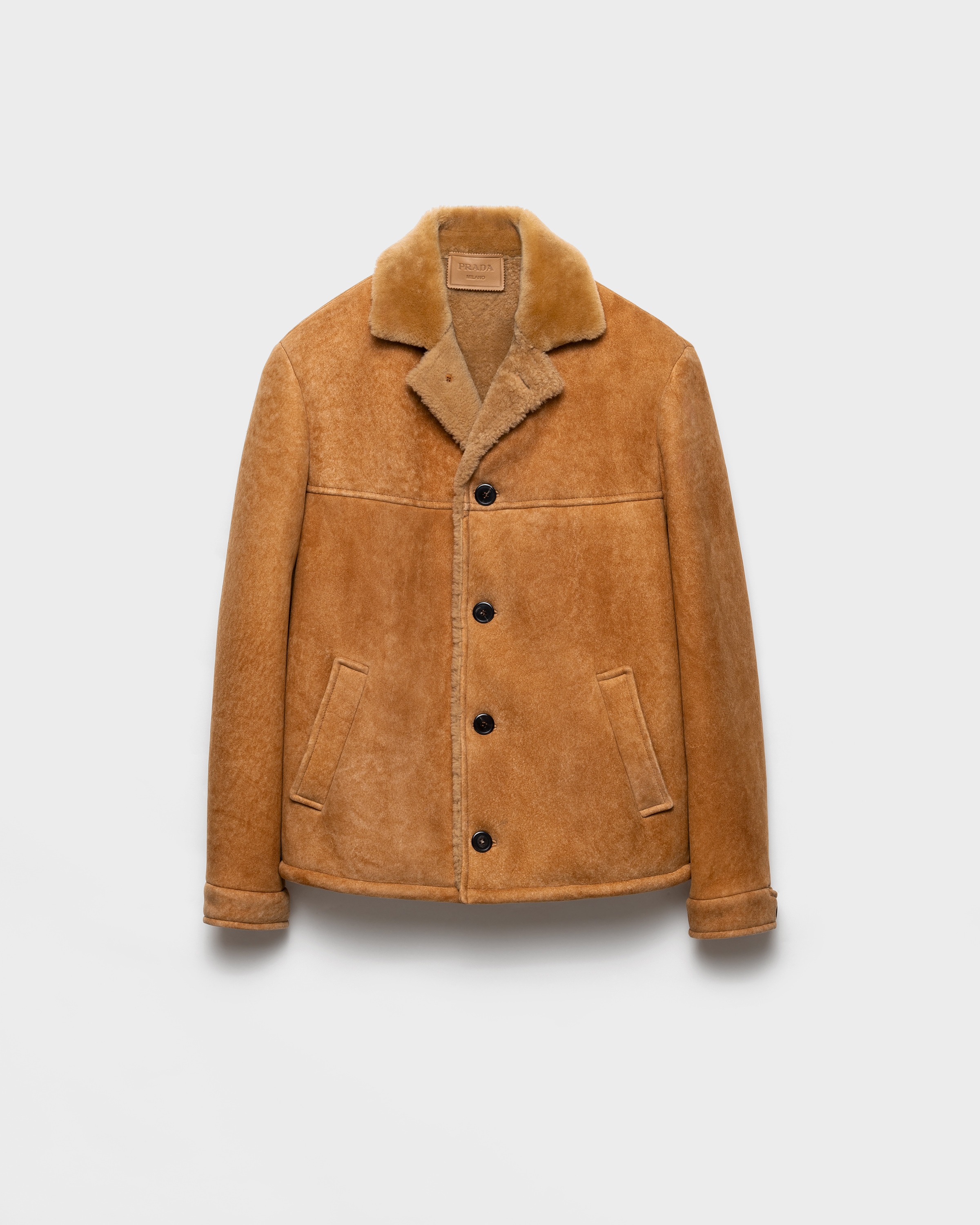 Shearling caban jacket