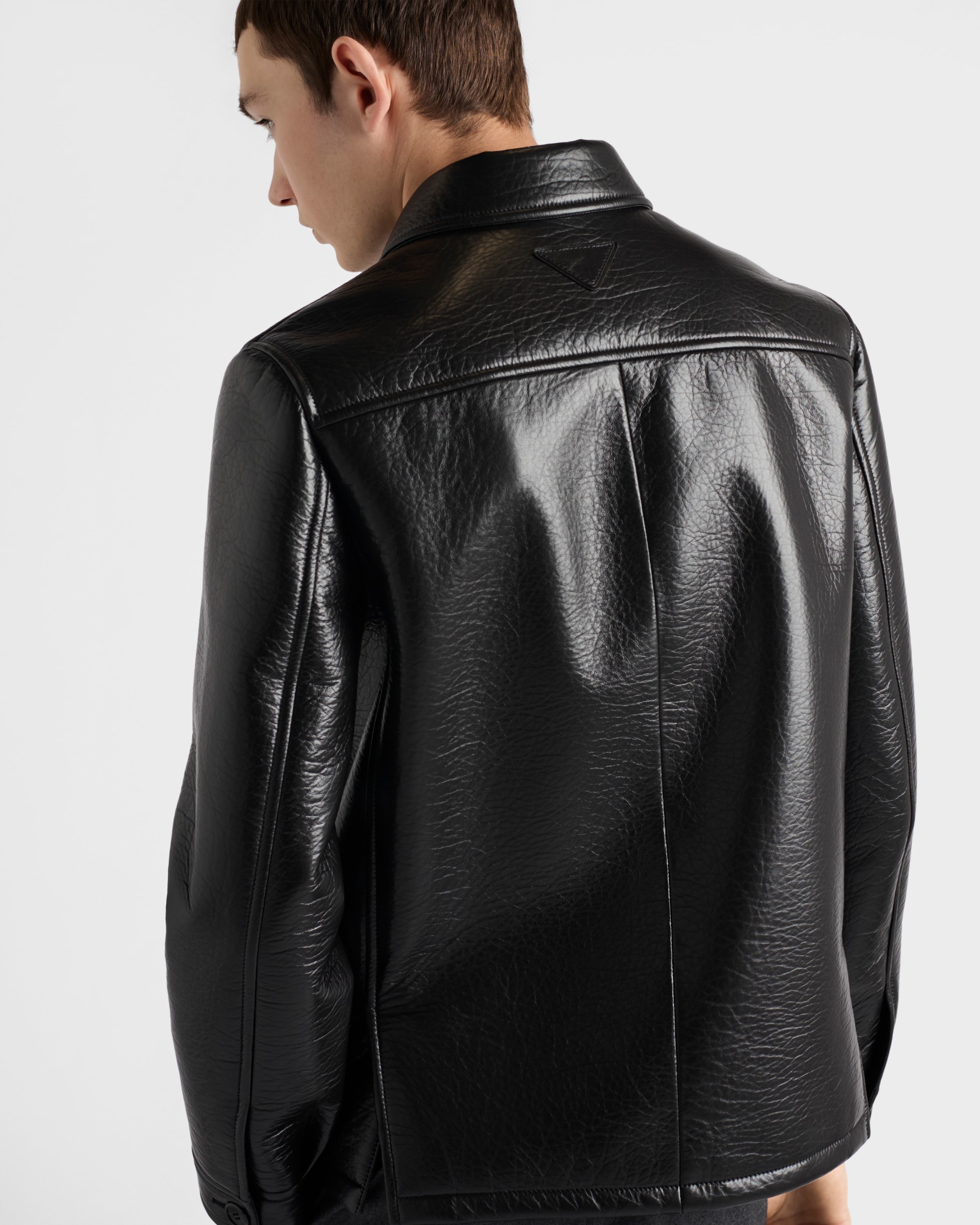 【日本入手困難】プラダ Leather caban jacket アウター Black Nappa leather caban jacket | PRADA