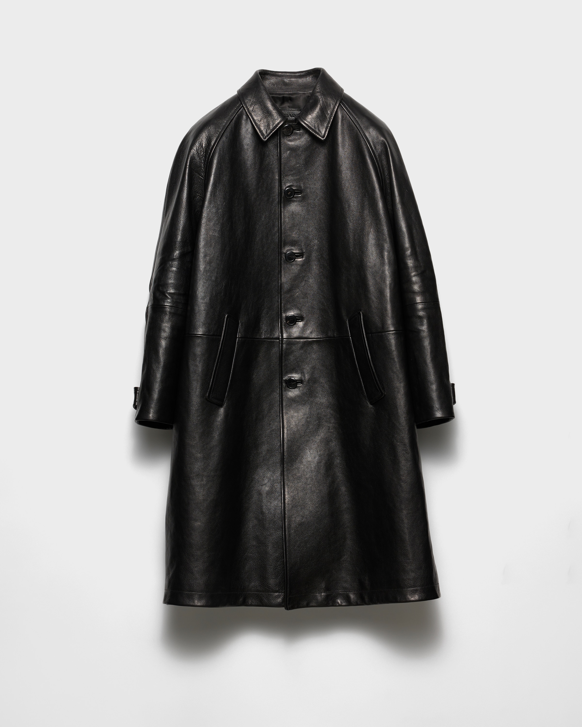 Oversized leather coat