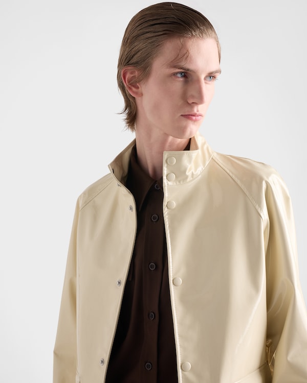 Shiny nappa leather caban jacket - Ivory Shiny nappa leather caban jacket - Ivory