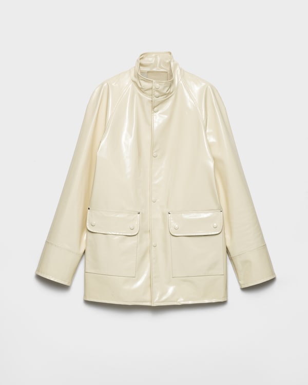 Shiny nappa leather caban jacket - Ivory Shiny nappa leather caban jacket - Ivory