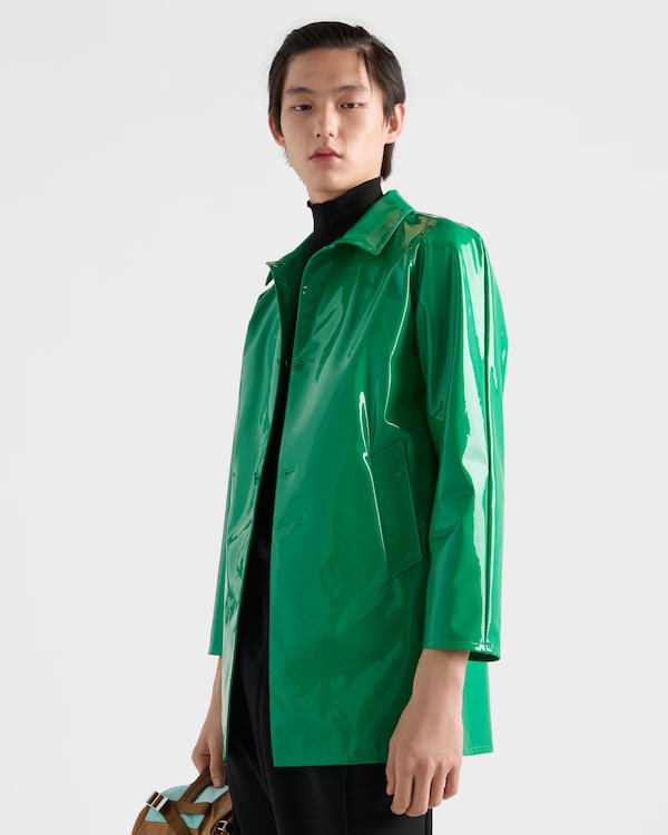 Shiny nappa leather caban jacket - Green Shiny nappa leather caban jacket - Green