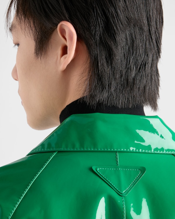 Shiny nappa leather caban jacket - Green Shiny nappa leather caban jacket - Green