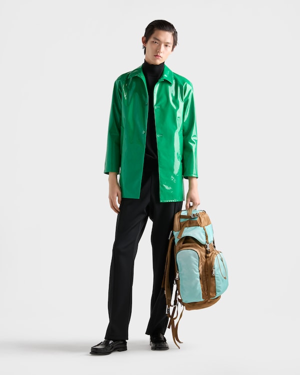 Shiny nappa leather caban jacket - Green Shiny nappa leather caban jacket - Green