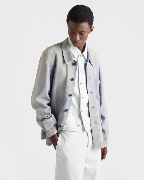 Suede caban jacket - Sky Blue Suede caban jacket - Sky Blue