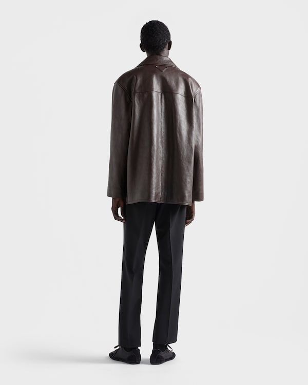 Nappa leather caban jacket