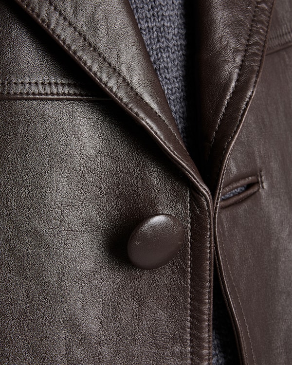 Nappa leather caban jacket