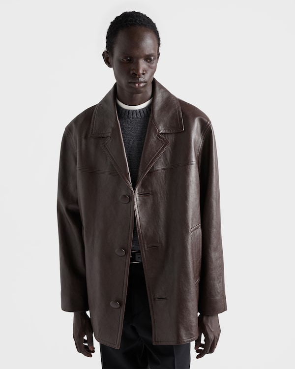 Nappa leather caban jacket