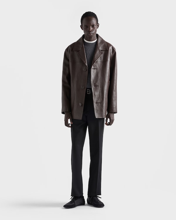 Nappa leather caban jacket