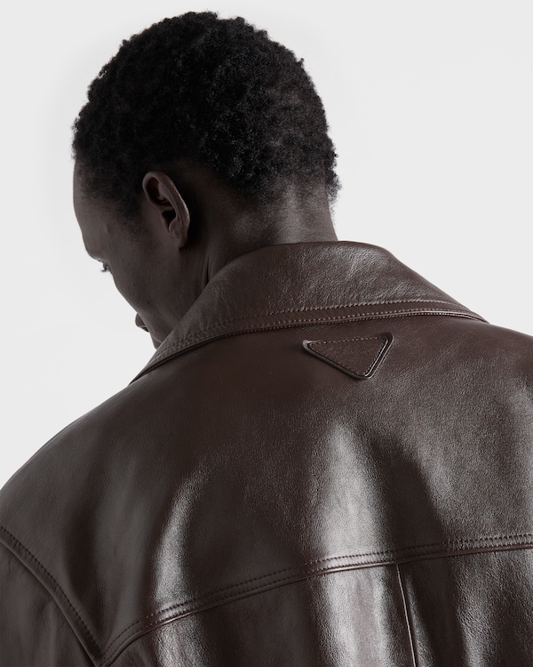 Nappa leather caban jacket