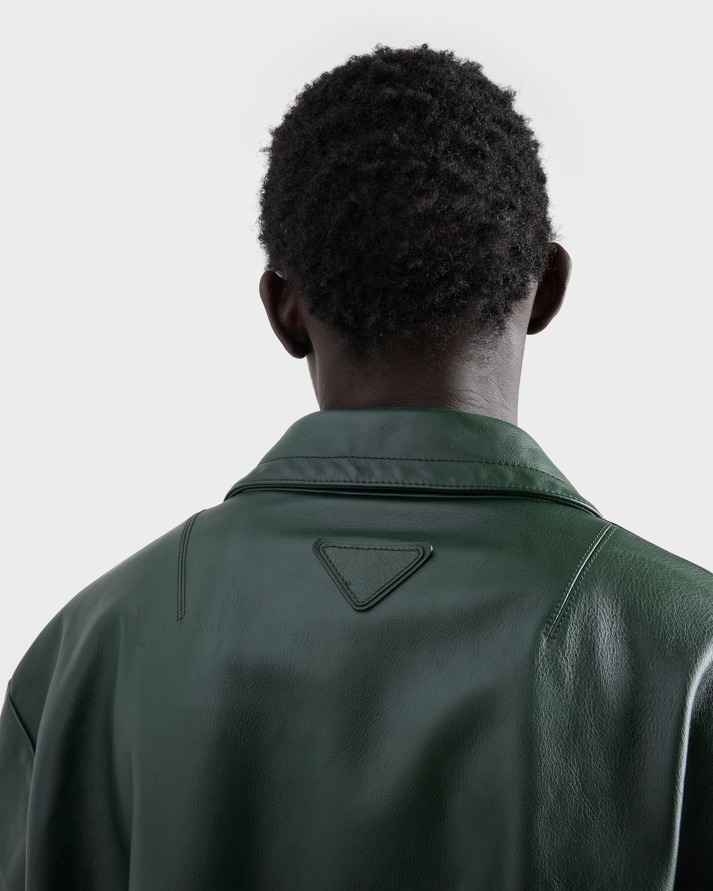 Emerald Green Leather Coat | PRADA - United States