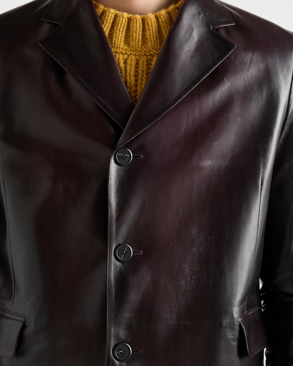 Nappa leather coat - Plum Nappa leather coat - Plum
