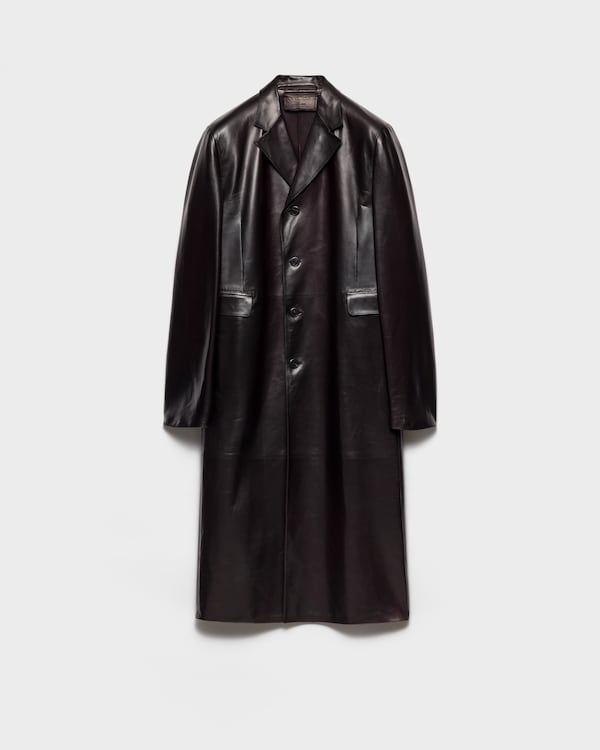 Nappa leather coat - Plum Nappa leather coat - Plum