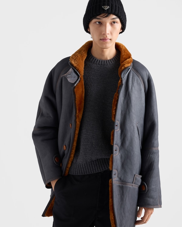 Shearling coat - Air Force Blue/Cognac Shearling coat - Air Force Blue/Cognac