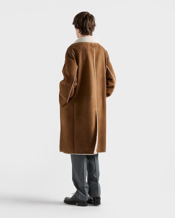 Double-breasted shearling coat - Camel/Natural Double-breasted shearling coat - Camel/Natural