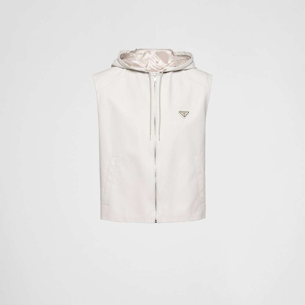Prada Gilet con cappuccio in nappa 1