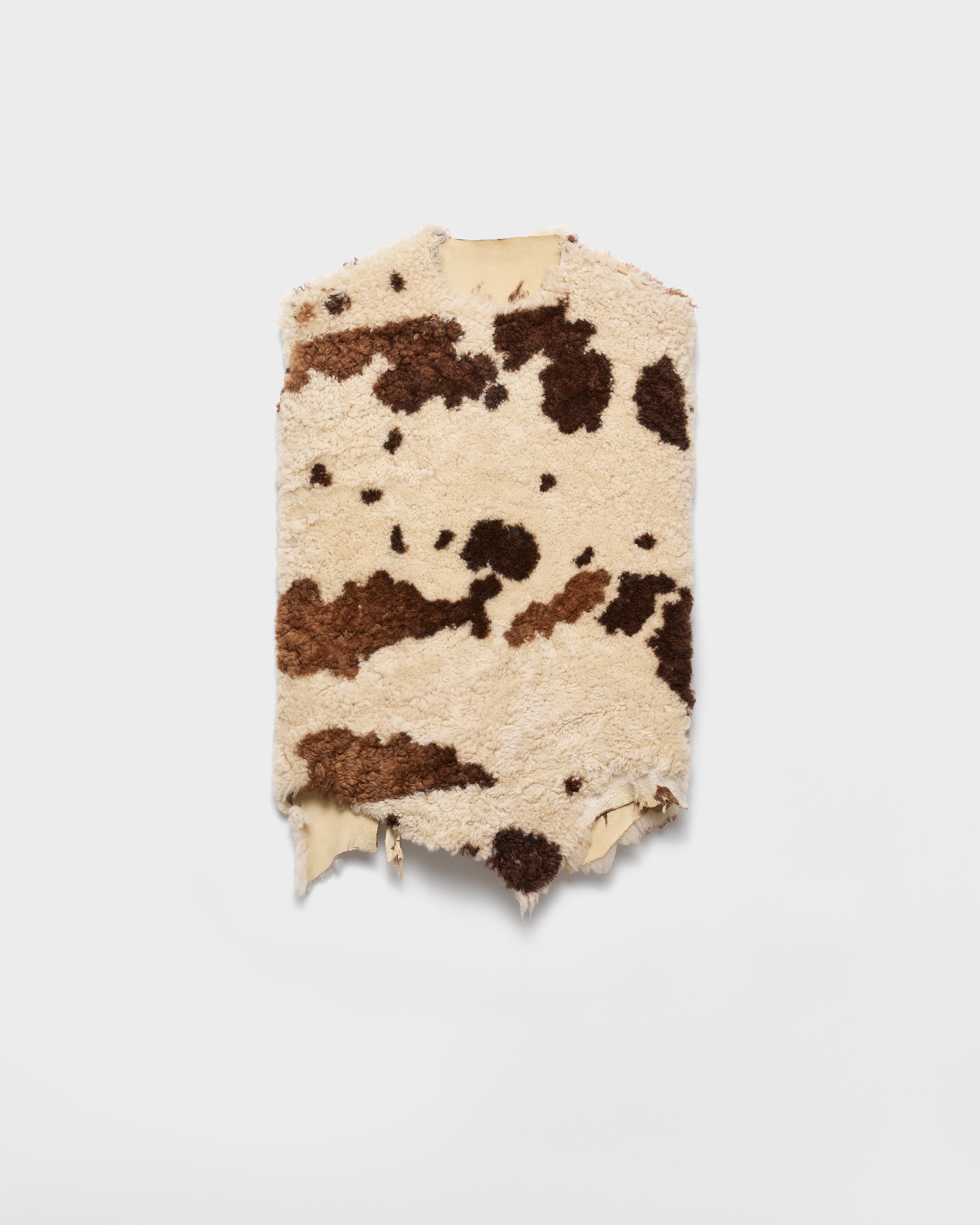 Prada Sheepskin Irregular-hem Vest In Neutral