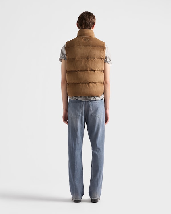 Gilet matelassé en veau velours Gilet matelassé en veau velours