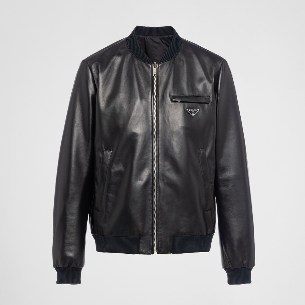 Prada Wendbare Nappa-Leder-Nylon-Bomberjacke 1