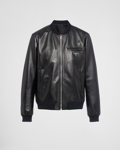 Prada Wendbare Nappa-Leder-Nylon-Bomberjacke 1