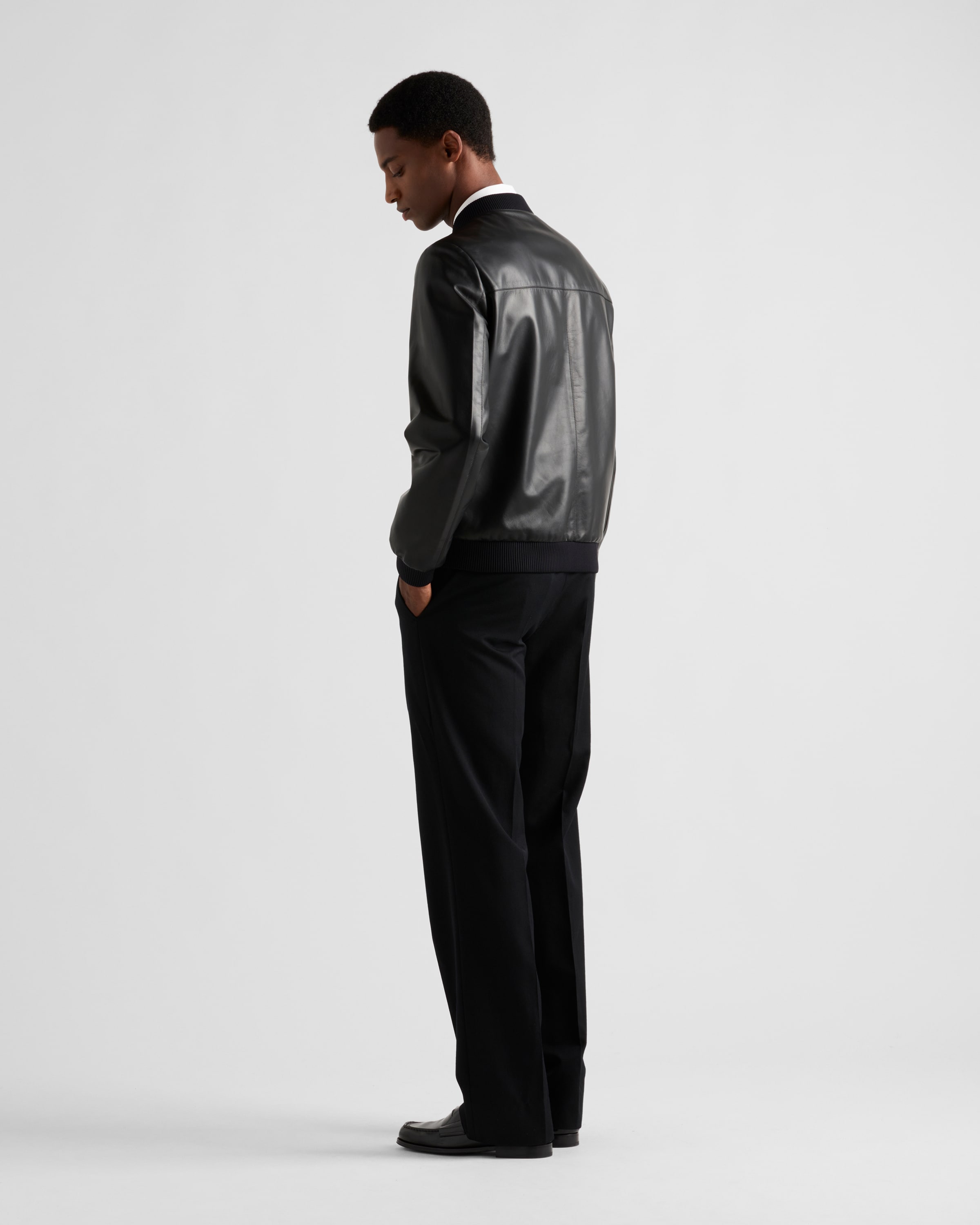 ブラック ナッパレザー ボンバージャケット | PRADA ブラック ナッパレザー ボンバージャケット | PRADA