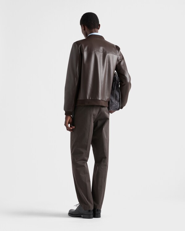 Reversible nappa leather bomber jacket - Dark Brown Reversible nappa leather bomber jacket - Dark Brown