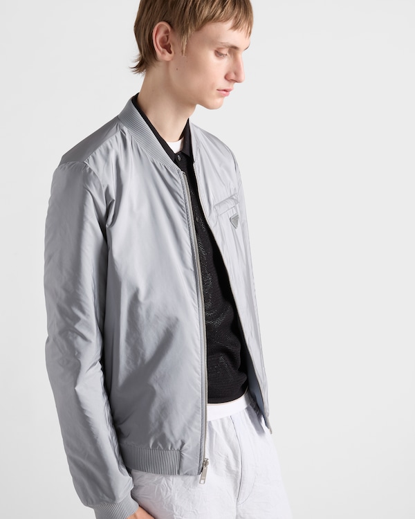 Nappa leather bomber jacket - Granite Gray Nappa leather bomber jacket - Granite Gray