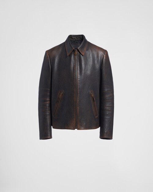 leather blouson jacket