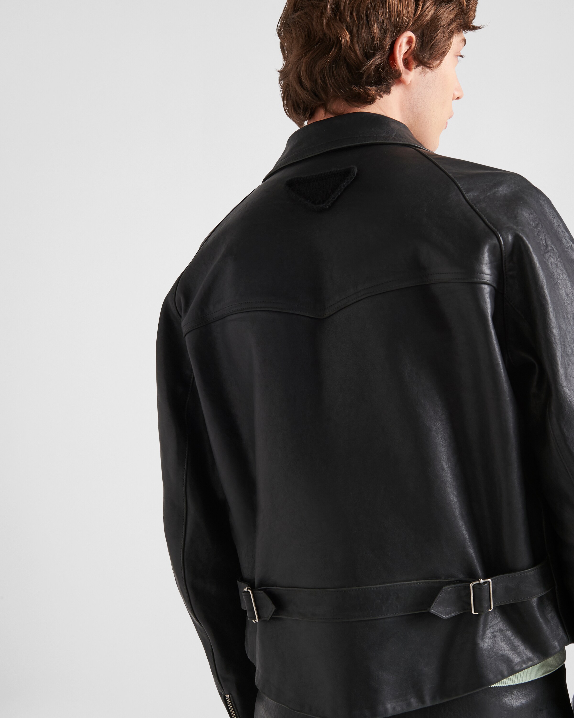 Black Leather Jacket PRADA