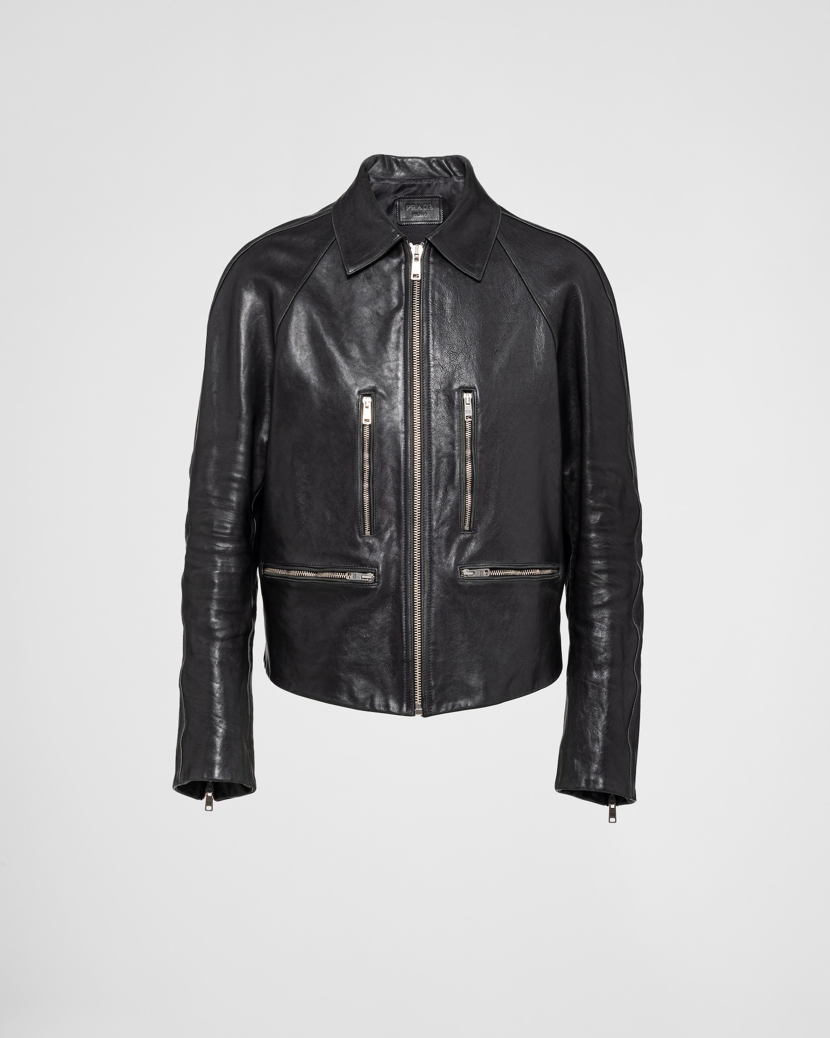 Black Leather Jacket PRADA