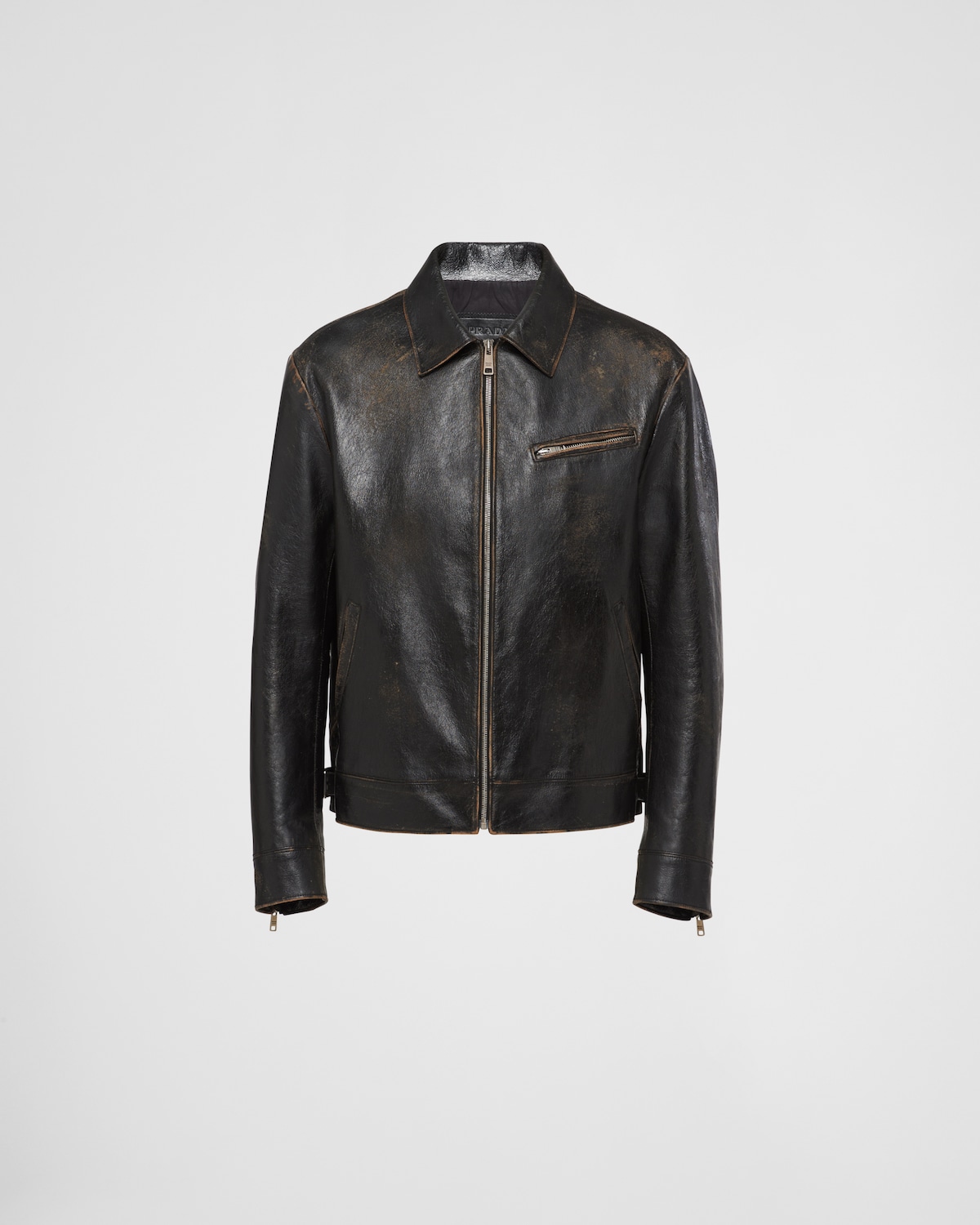 Black Leather Jacket PRADA