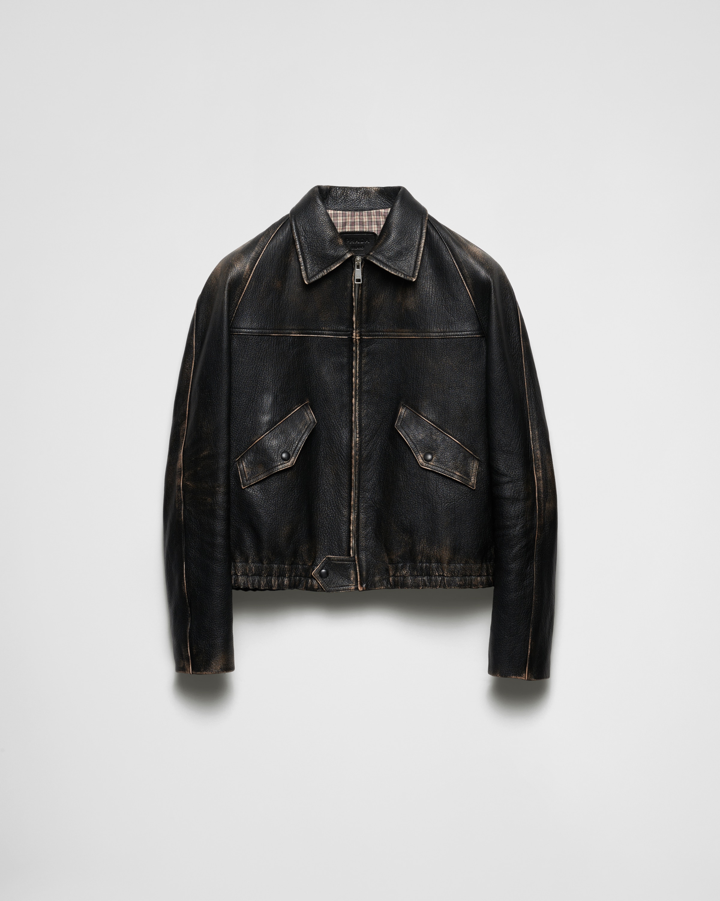 Prada Nappa Leather Jacket In Black