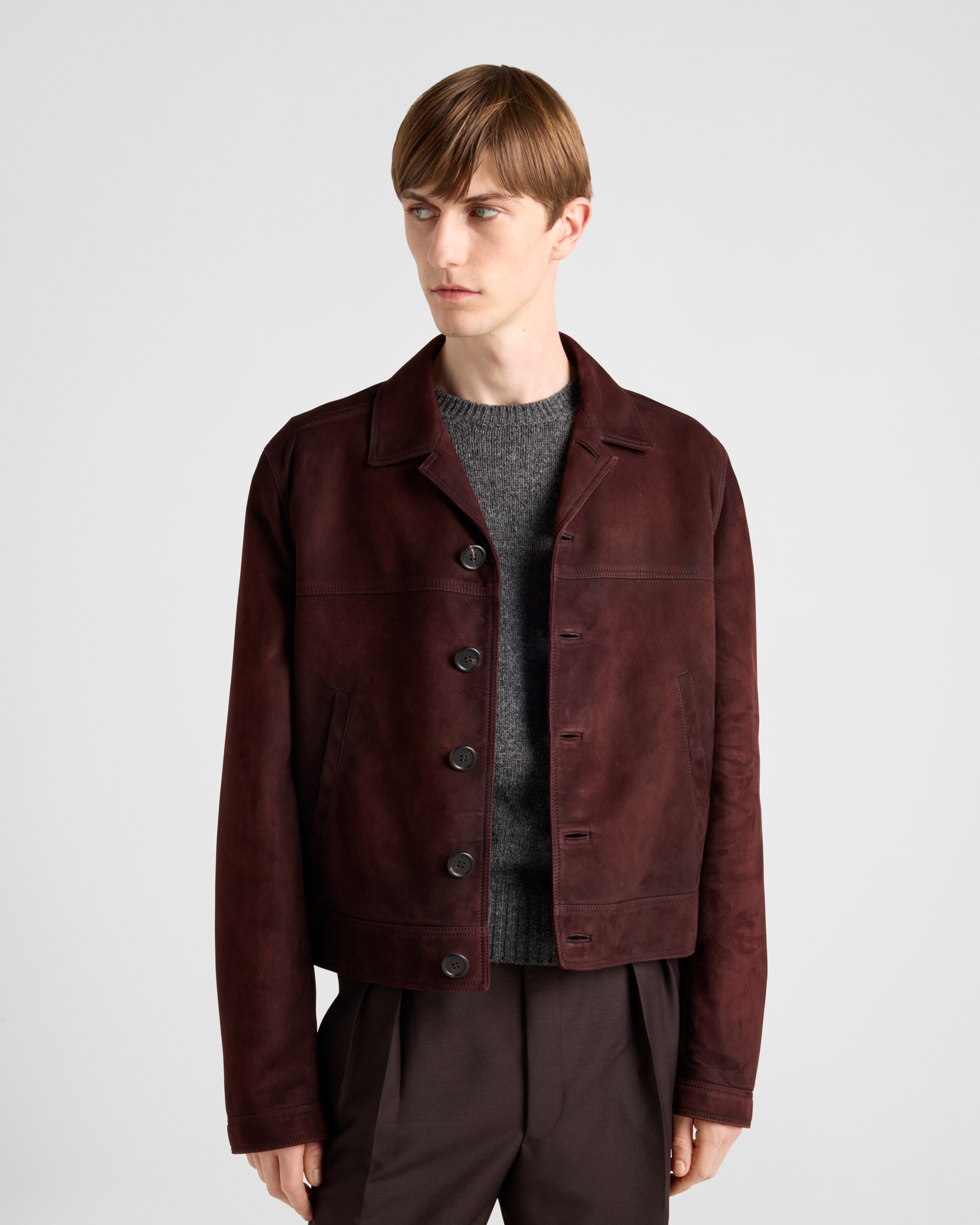PRADA スタイリッシュ お洒落 スエード ブルゾンジャケット PRADA お洒落 上品 スエード ブルゾンジャケット