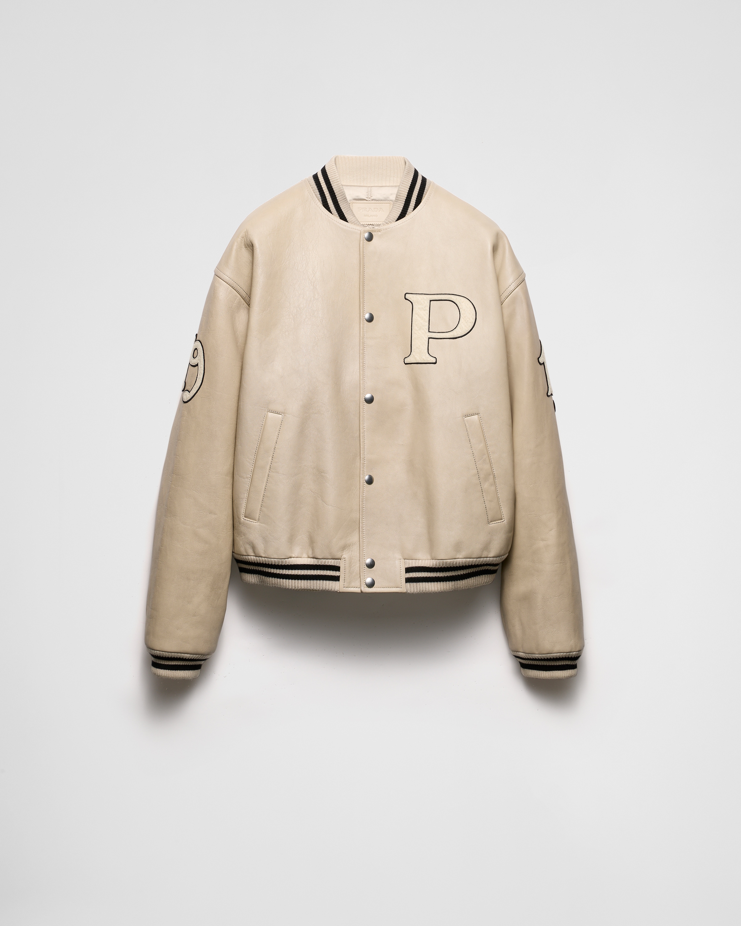 Prada leather bomber jacket hot sale