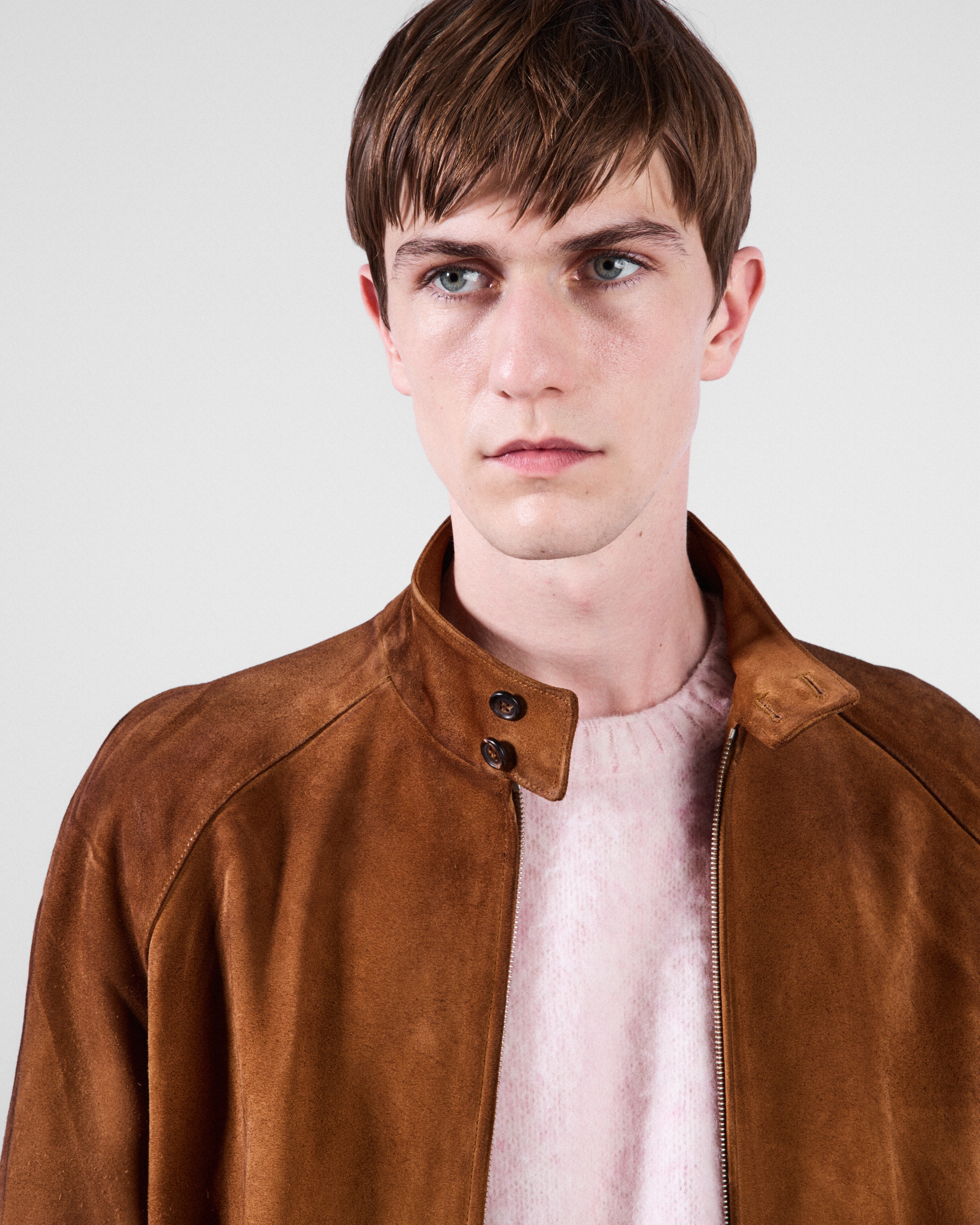 レザージャケット・コート PRADA SUEDE BOMBER JACKET Prada Suede Bomber Jacket | Black | FARFETCH