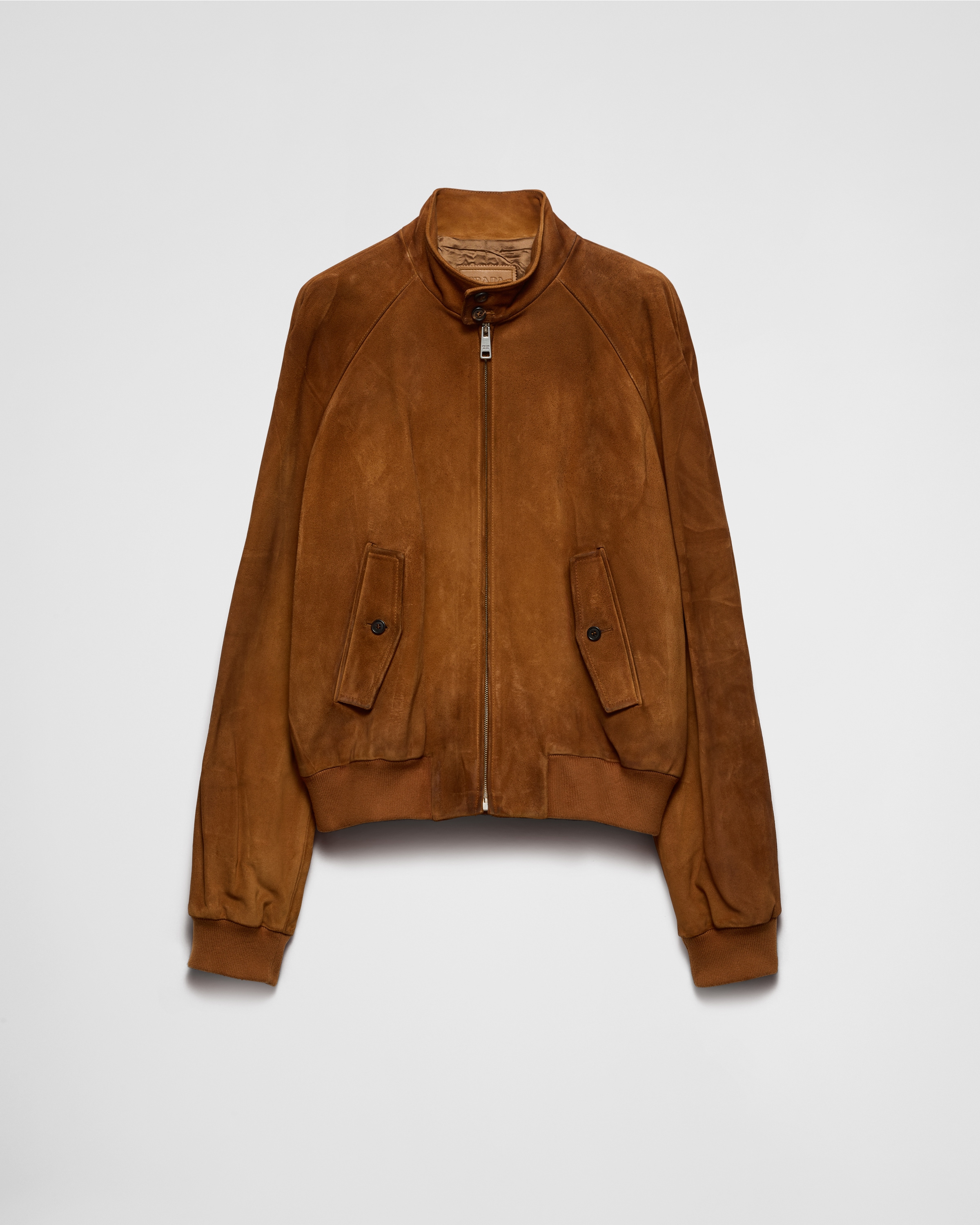 Prada Suede Bomber Jacket, Man, Caramel, Size 52