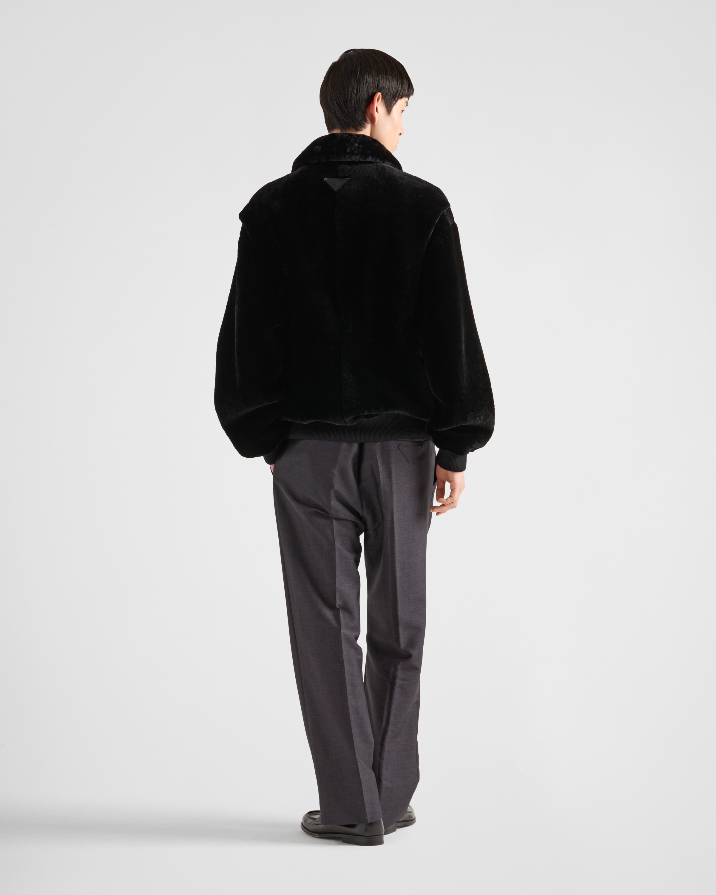 【日本入手困難】プラダ Shearling jacket ジャケット Ebony Suede and shearling caban jacket | PRADA